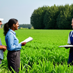 **

"A smiling female agricultural consultant, fully clothed in modest, professional attire, advising a group of farmers in a lush green organic field. They are discussing soil management techniques. Safe for work, appropriate content, family-friendly, perfect anatomy, correct proportions, natural pose, professional photography, high quality."

**