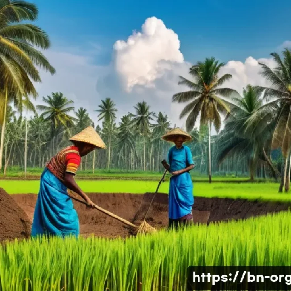 유기농업 이론 및 실기 공부법 - A vibrant organic farm scene in rural Bengal featuring a farmer preparing soil using natural compost...