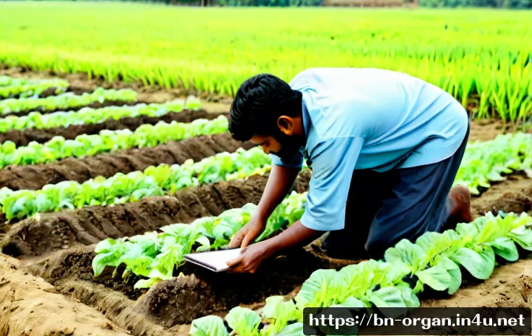 유기농업 실무와 연봉 협상 - Photorealistic organic farm consultation in rural Bangladesh, a confident Bengali agricultural speci...